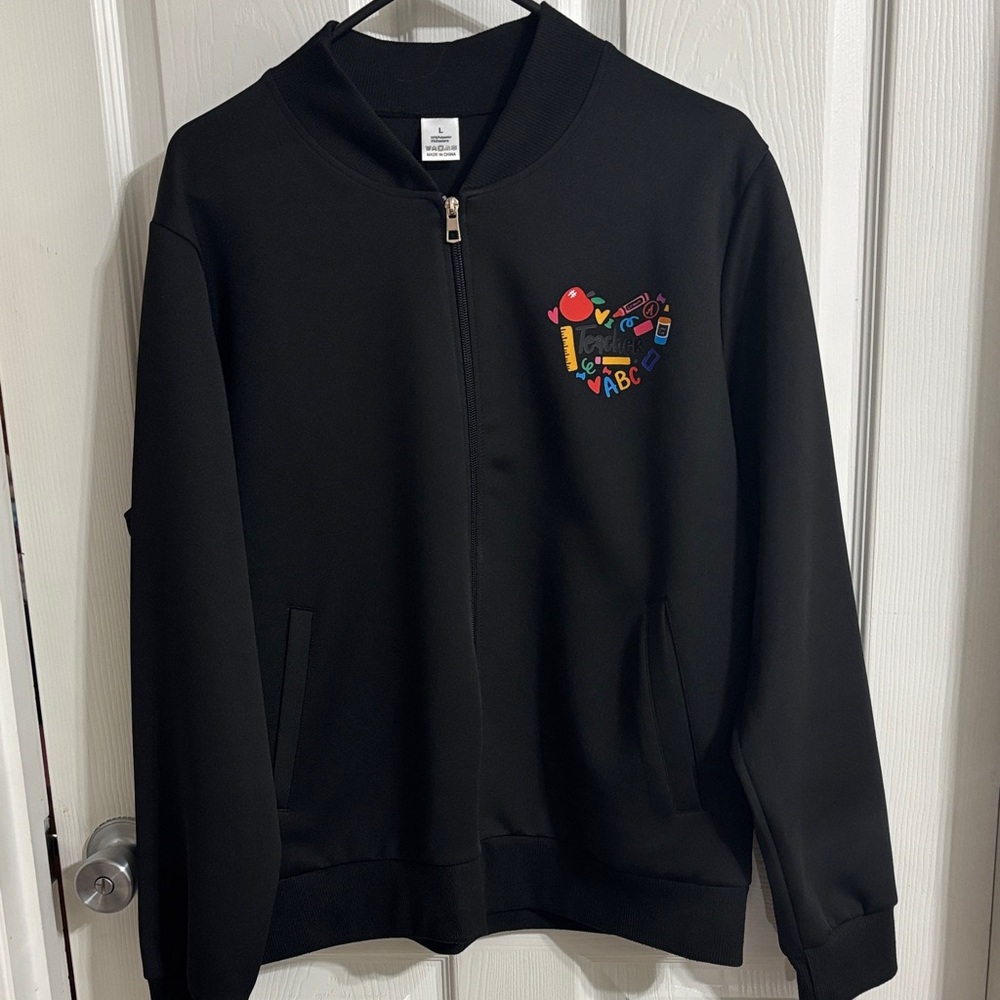 Black Zip-Up teacher Jacket size large